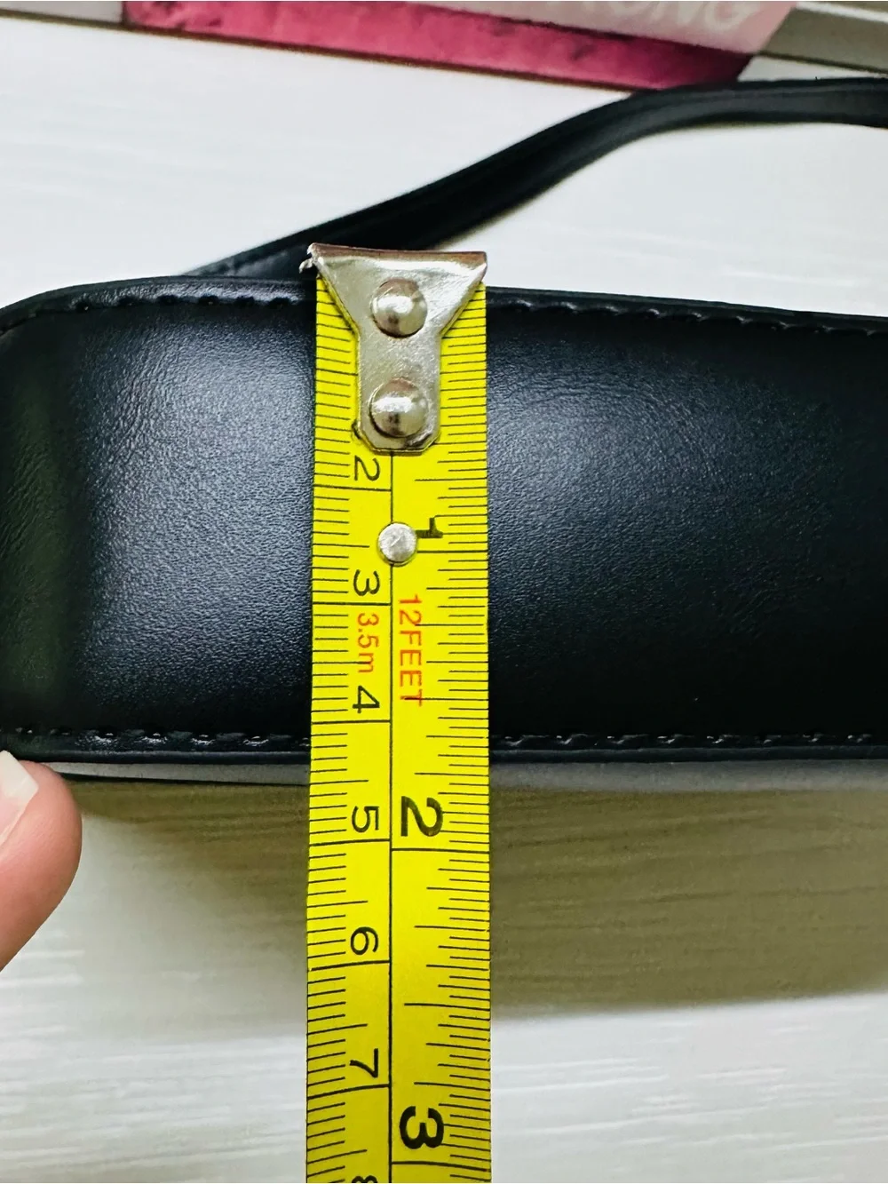 Black PU Leather Shoulder Bag with Gold Hardware